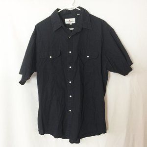 Black Western Shirt Button-Down SS Size XL 17 1/2